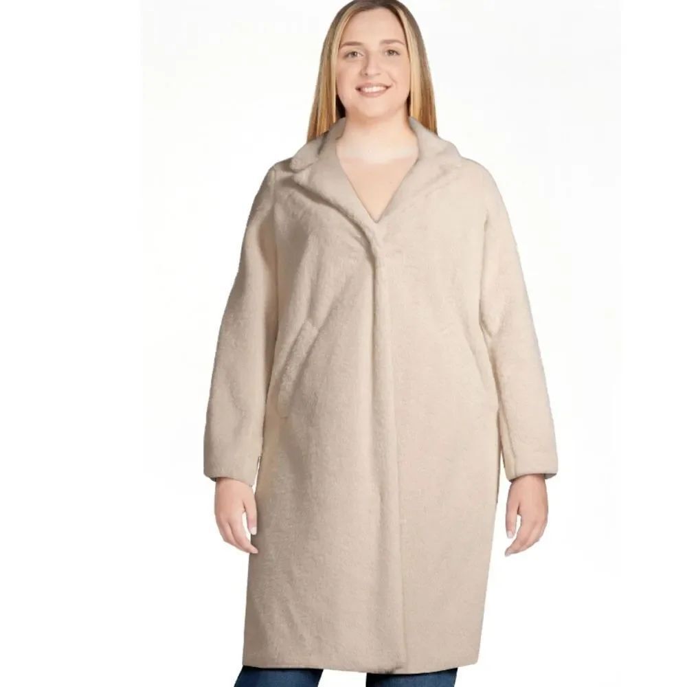Mark Alan Women's Medium Single Breasted Faux Sherpa Coat
